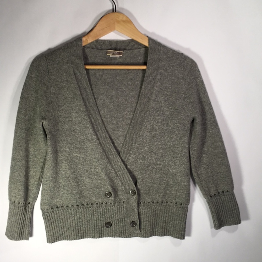 J. Crew Grey Cashmere Sweater - Picture 2 of 6